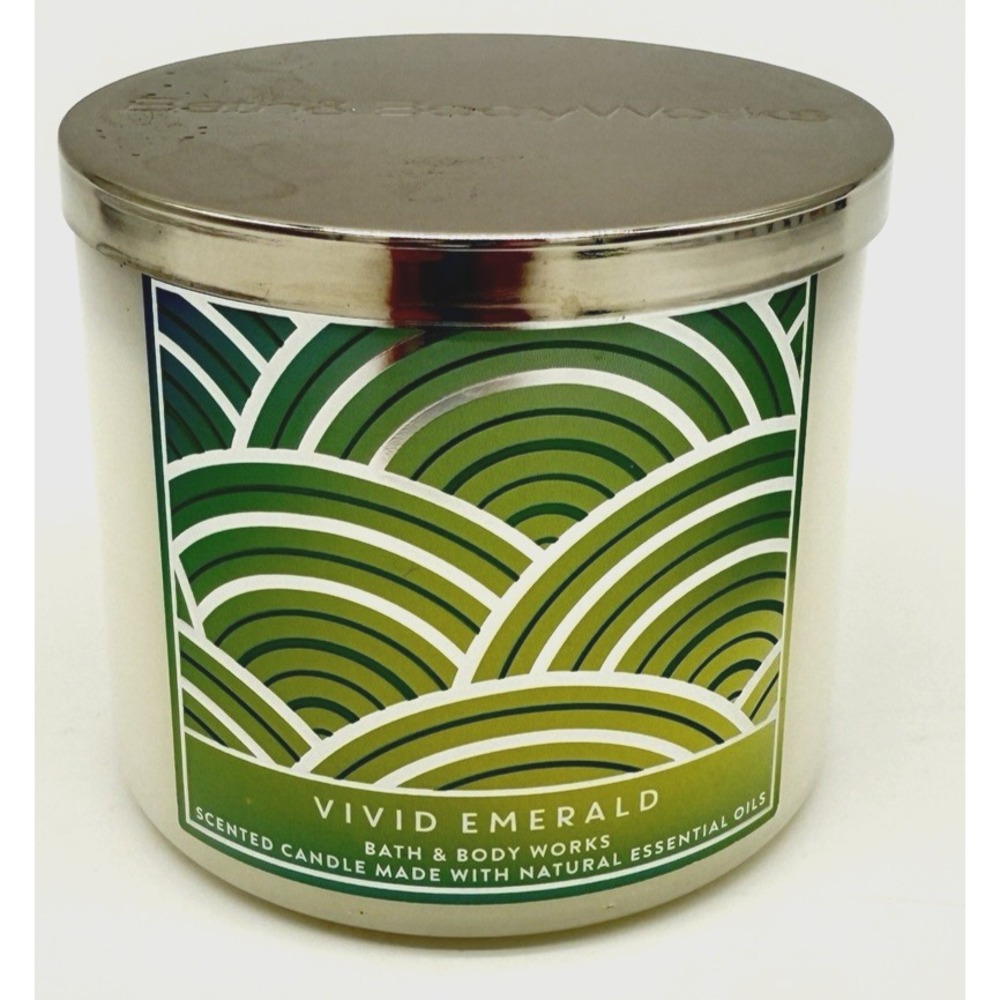 Bath & Body Works Candle VIVID EMERALD 3 Wick Candle 14.5 oz. New‎